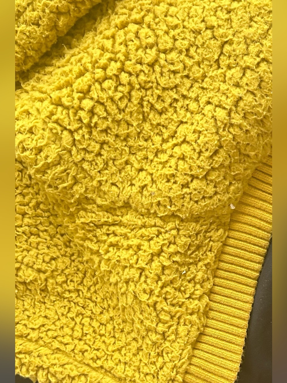 Women’s JoyLab Mustard Yellow Sherpa Half-Zip Pullover - Picture 5 of 6